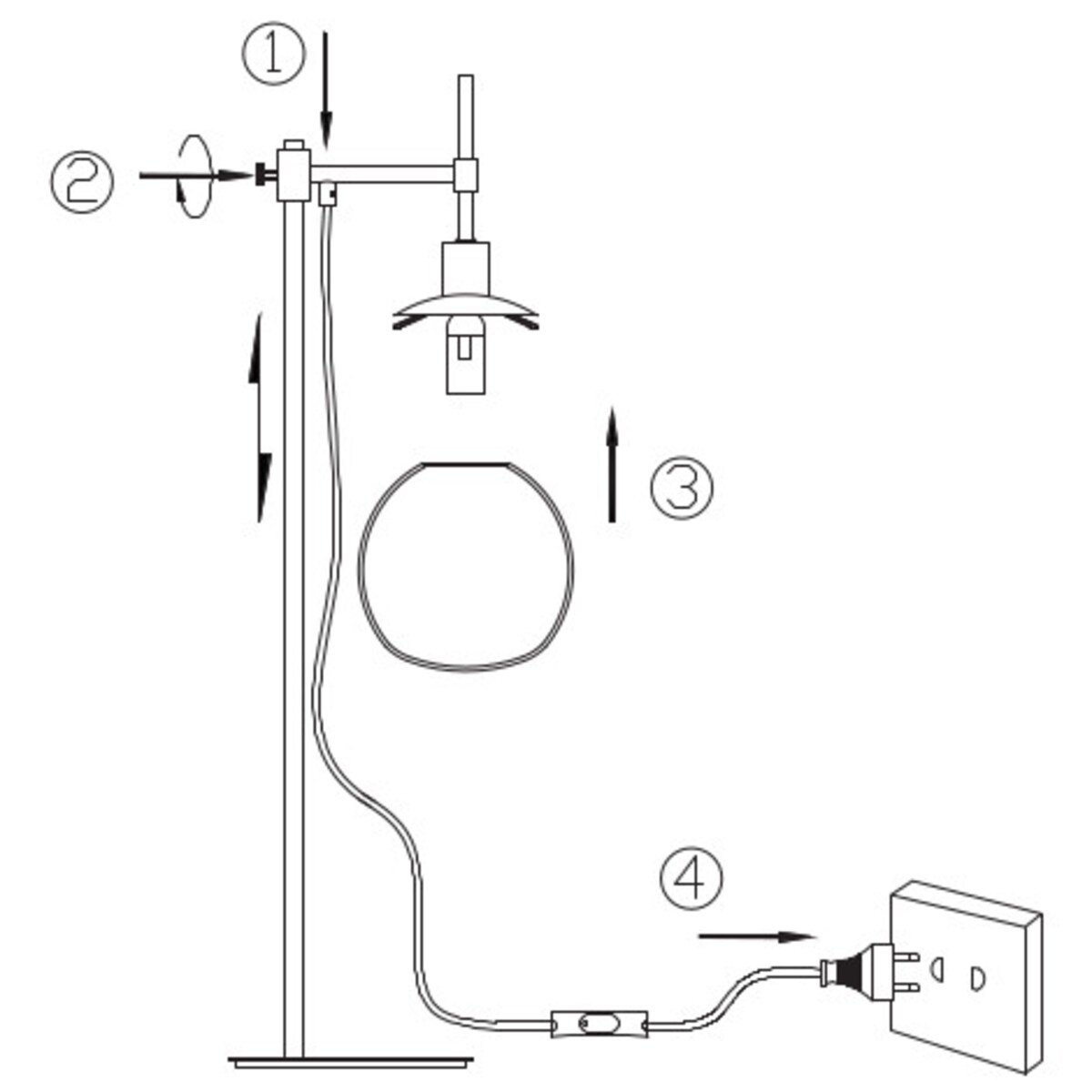 Stojąca LAMPKA biurkowa ERICH MOD221-TL-01-G Maytoni szklana kula biała mosiądz