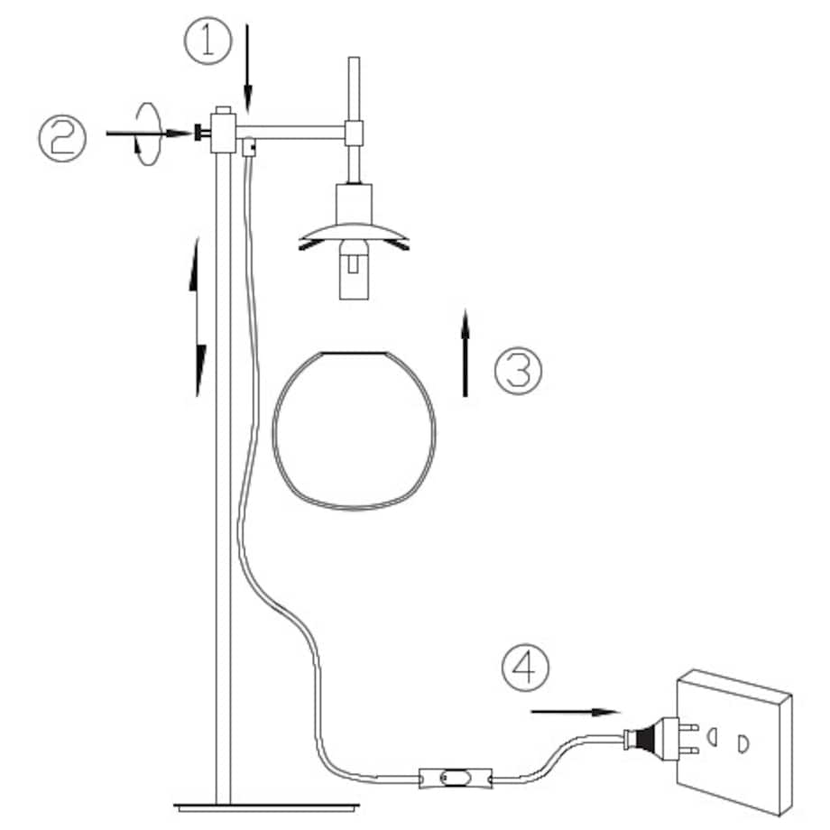 Stojąca LAMPKA biurkowa ERICH MOD221-TL-01-G Maytoni szklana kula biała mosiądz
