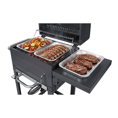 Grill węglowy ogrodowy Berdsen BD-894 komin stalowy ruszt 57x43 cm + termometr duży