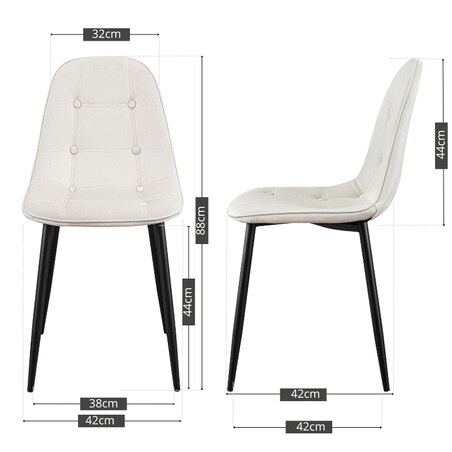 Krzesło tapicerowane welurowe do salonu jadalni guziki beżowe