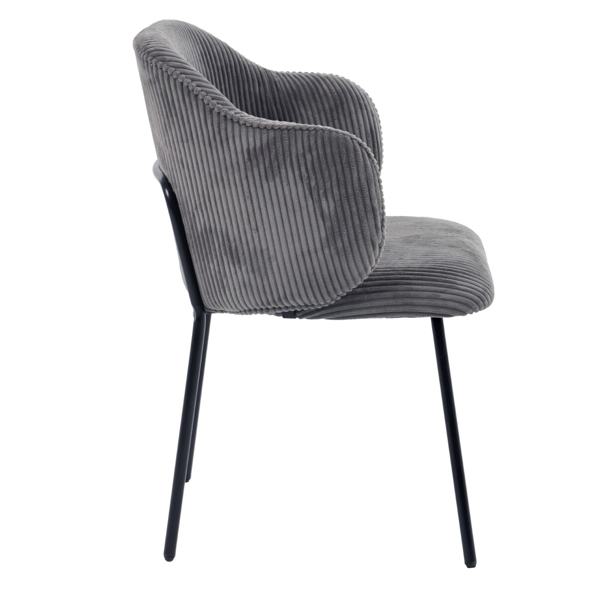 Krzesło tapicerowane AMELIA sztruks welurowe szare