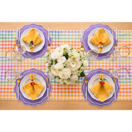 Bieżnik w drobną kratę Rainbow Gingham – 50 × 150 cm