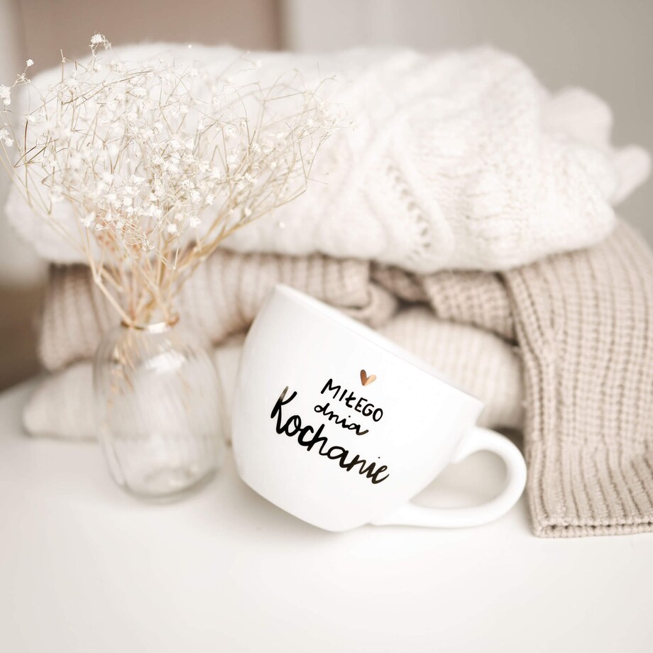 Kubek 500 ml - Miłego dnia kochanie ZŁOTE SERCE