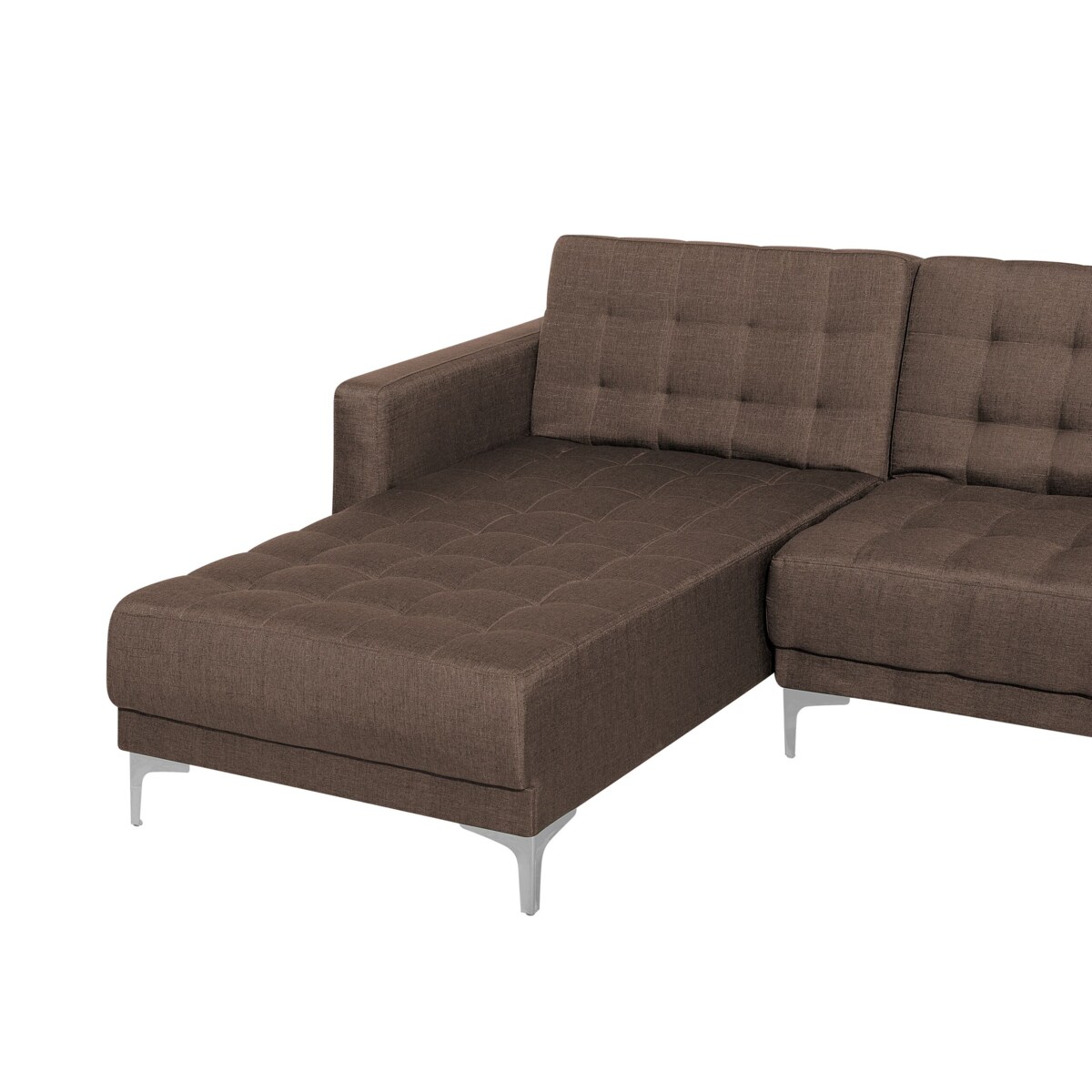 Narożnik rozkładany 5-osobowy z otomaną brązowy ABERDEEN