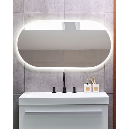 Lustro ścienne LED 120 x 60 cm srebrne CHATEAUROUX