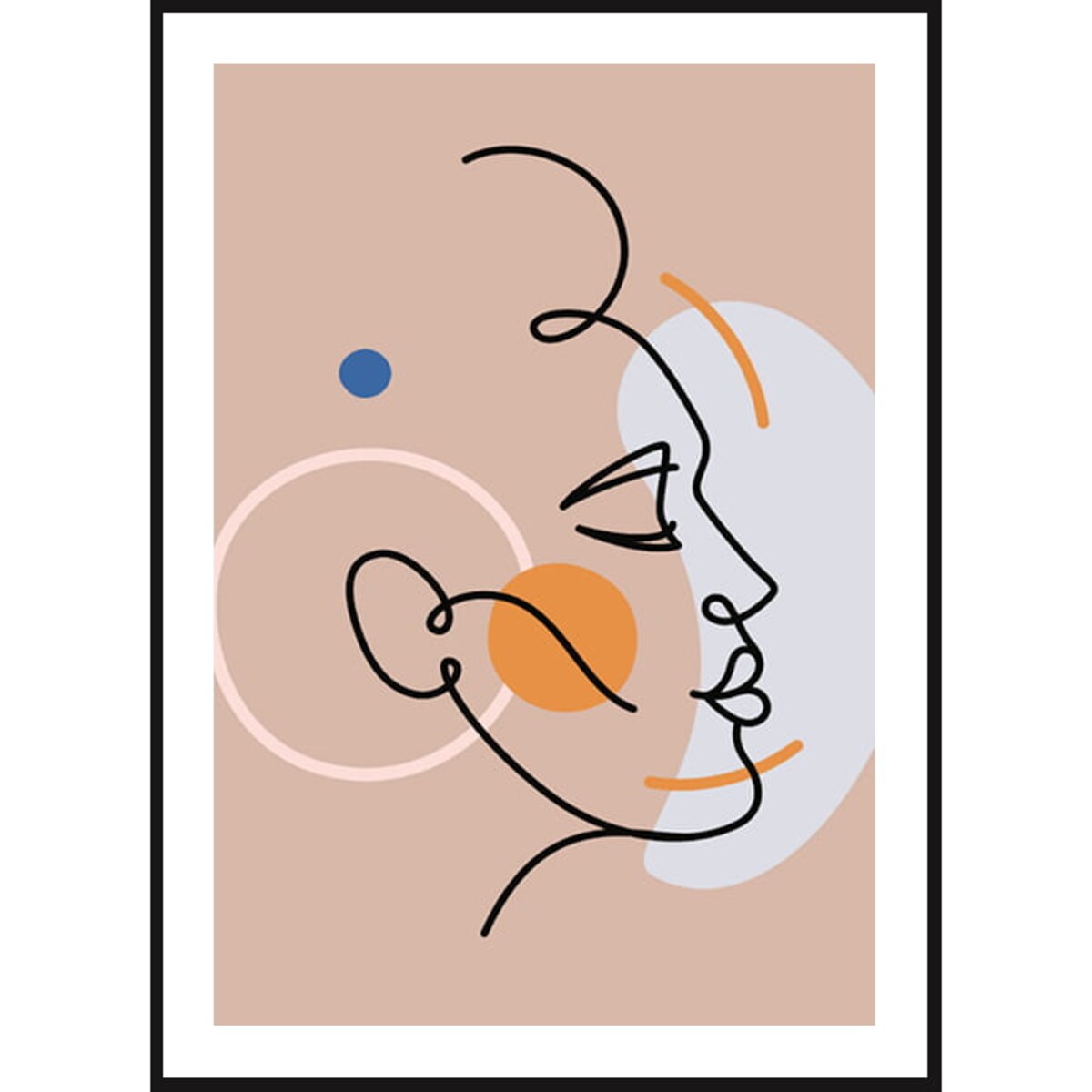 Poster Story, Plakat, Obraz - Kobiecy Profil w Konturach, wymiary 50 x 70 cm