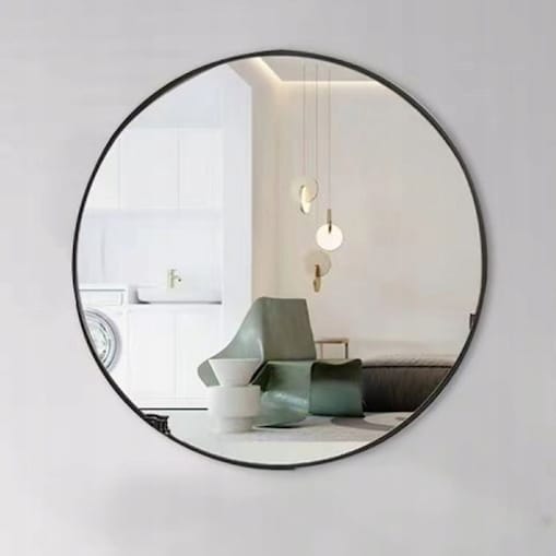 Duże lustro okrągłe industrialne łazienkowe salon sypialnia czarne 50cm xxl