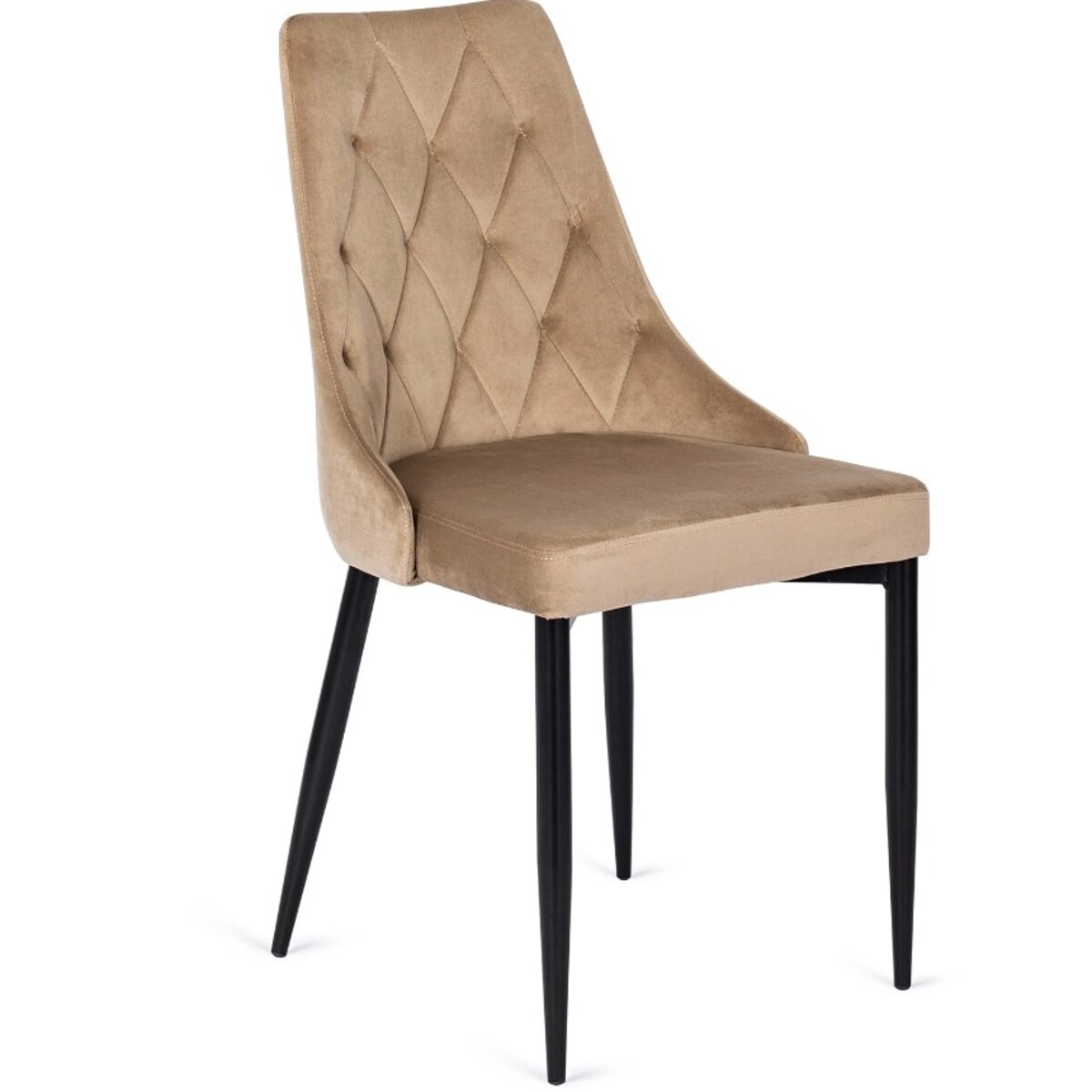 Krzesło Tapicerowane Welurowe Do Salonu Jadalni Loft Velvet Beżowe CORK
