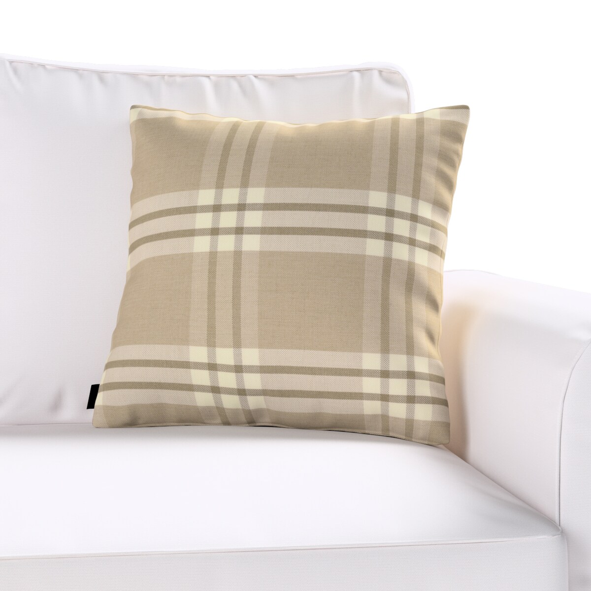 Poszewka Kinga na poduszkę 60x60 krata beżowa