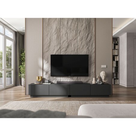 Szafka RTV Komoda Loft Industrialna stojąca / wisząca Grafit MAT 120 cm