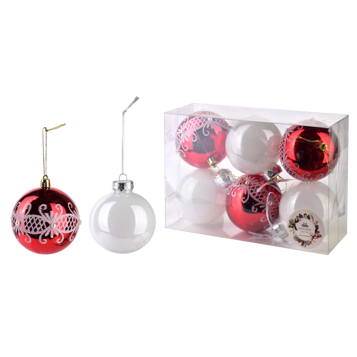 SANTA LILA Komplet 6 bombek 7x7x8