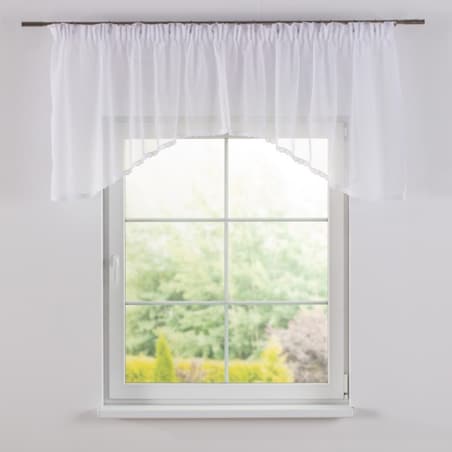 Lambrekin łuk Lily z koronką 200x80 biały