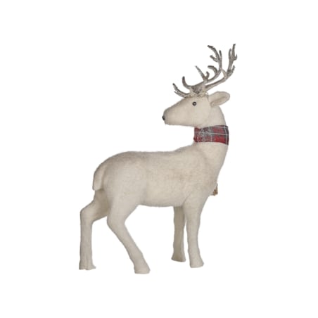 Figurka dekoracyjna renifer 51 cm biała MUSTOLA
