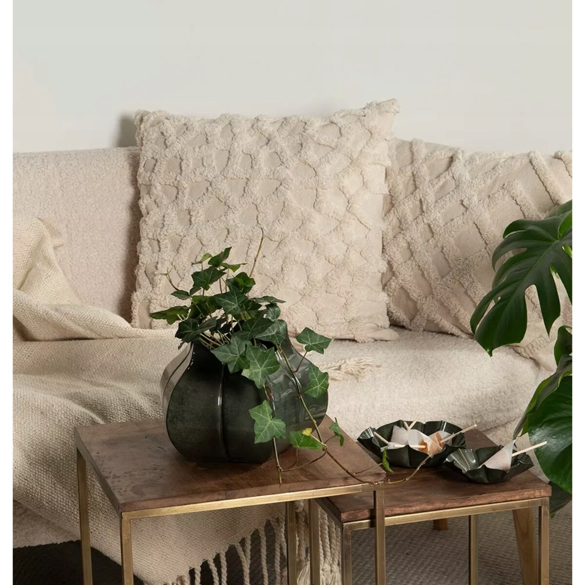 POSZEWKA NA PODUSZKĘ 50X50 DUŻA DEKORACYJNA boho bawełniana do salonu