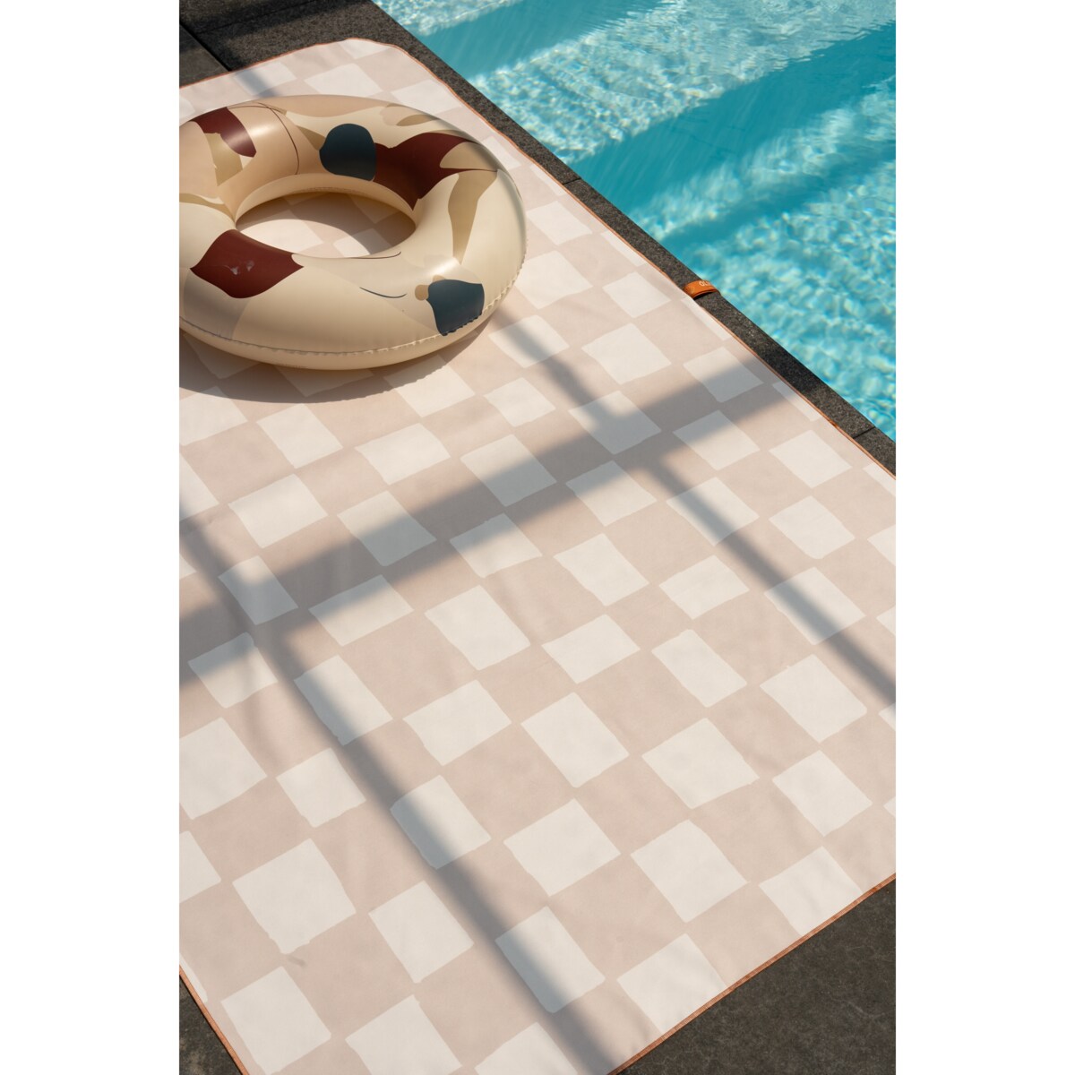 Ręcznik kąpielowy OLYA KIDS wzór CHESS PINK BEIGE XL 180x160cm