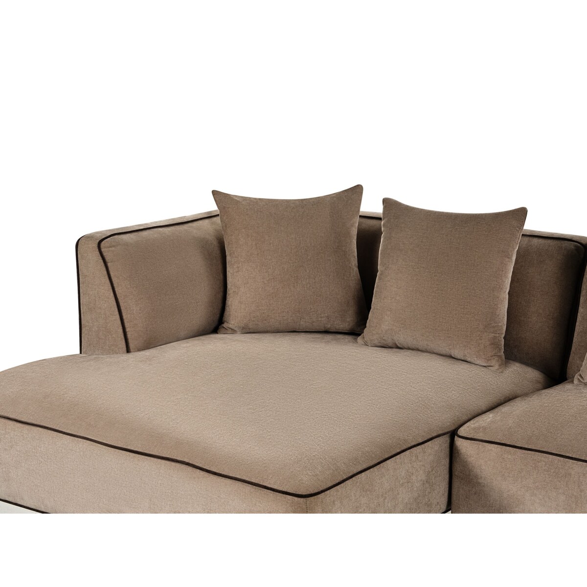 Narożnik dla 3 osób SATER Szenil Jasnobrązowy Lewostronny