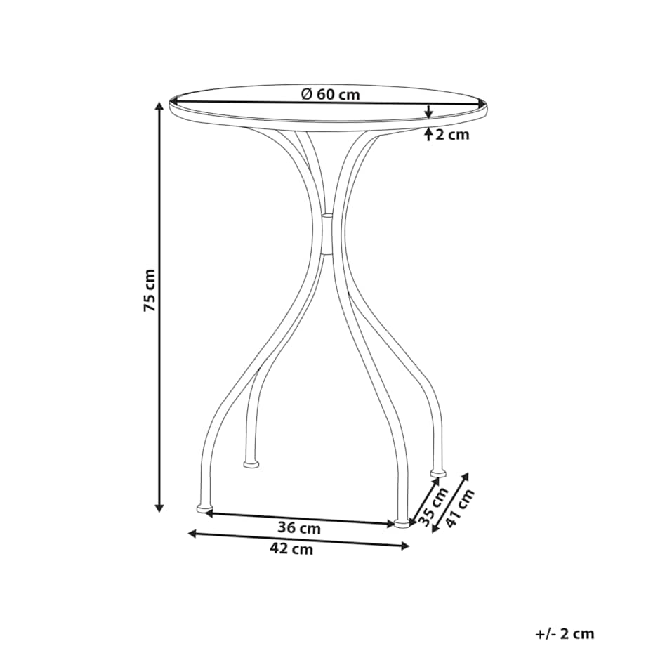 Stolik bistro CARONA 60 cm 60 cm Metal Czarny