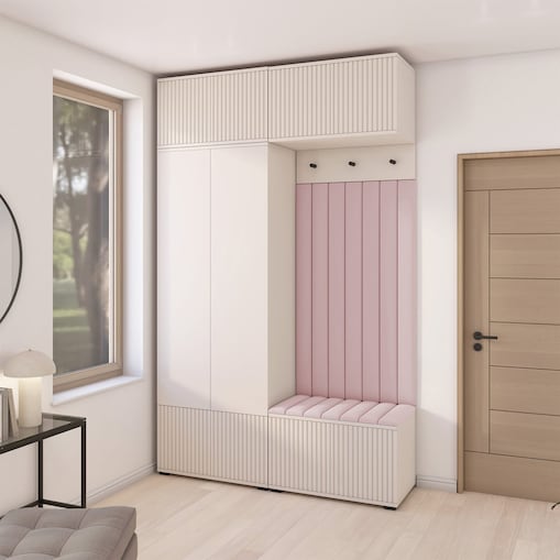 Garderoba frezowana do przedpokoju Ritmo wersja 2 Trinity 19 kaszmir