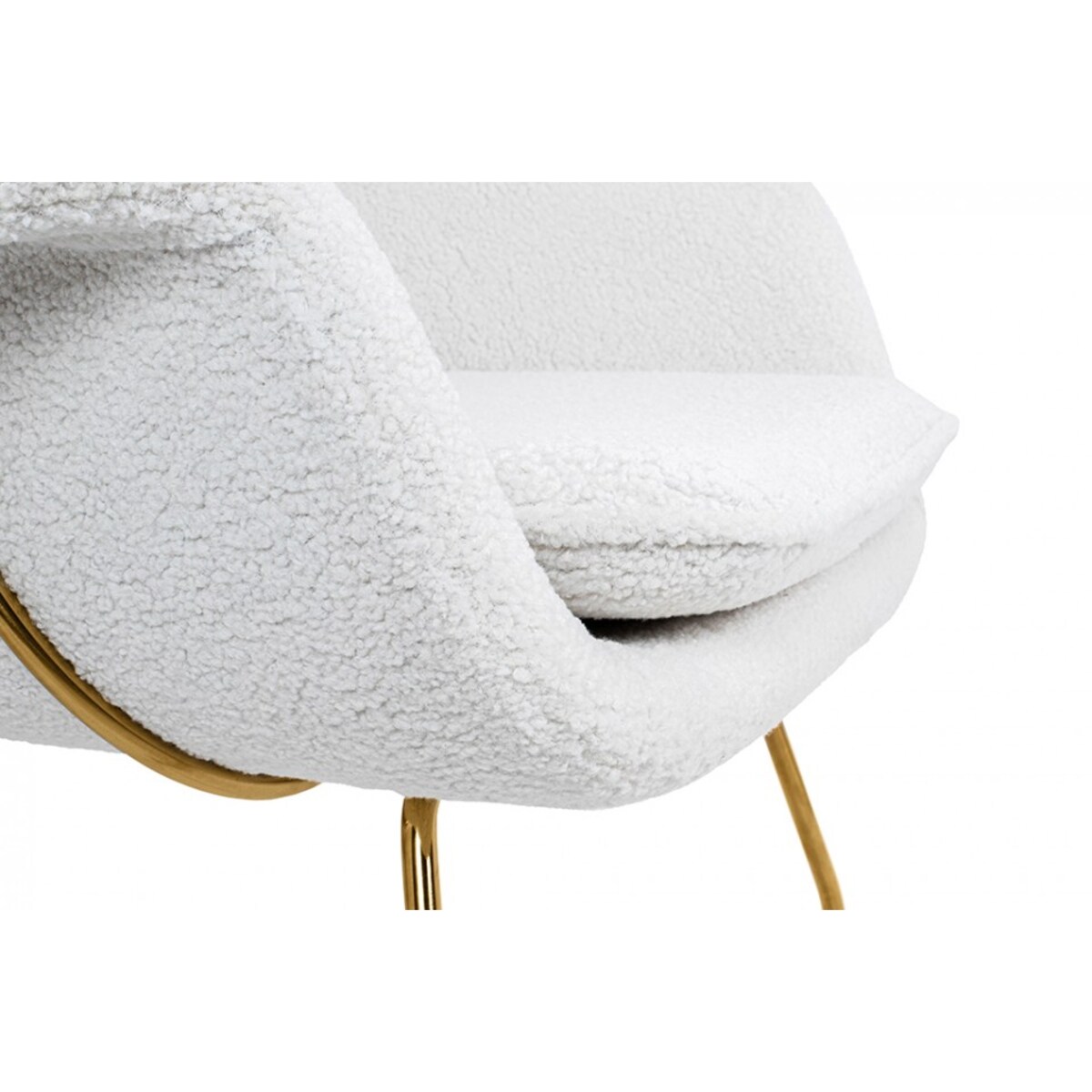 Fotel skandynawski COZY TEDDY JH-C06.WHITE z podnóżkiem biały, King Home