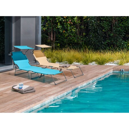 Leżak ogrodowy FOLIGNO Metal Turkusowy