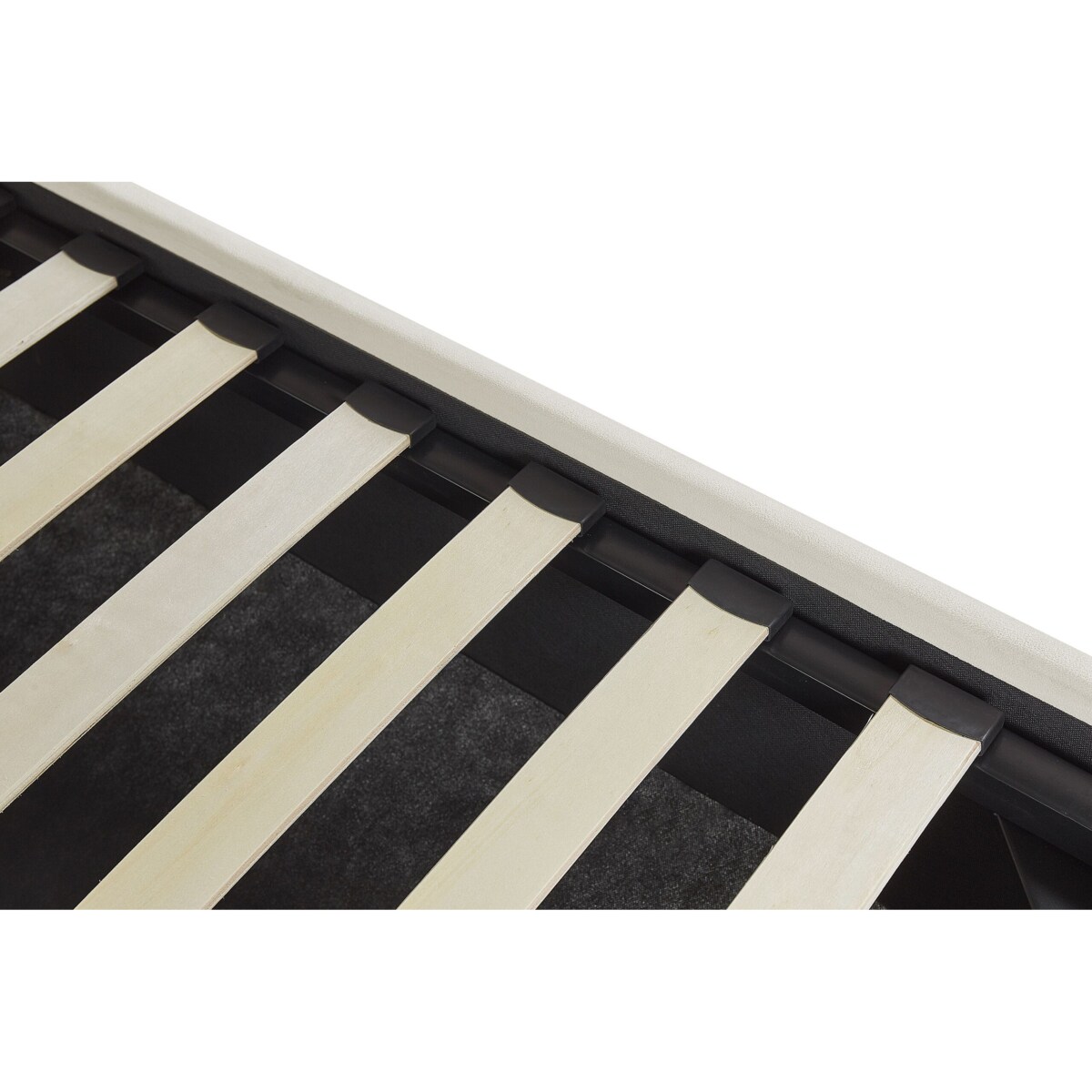 Łóżko z pojemnikiem welurowe 160 x 200 cm złamana biel VINCENNES