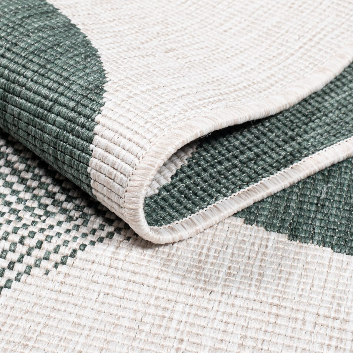 Funkcjonalny dywan na zewnątrz i do wnętrz, dwustronny DUO 58350 Zielony 160x230