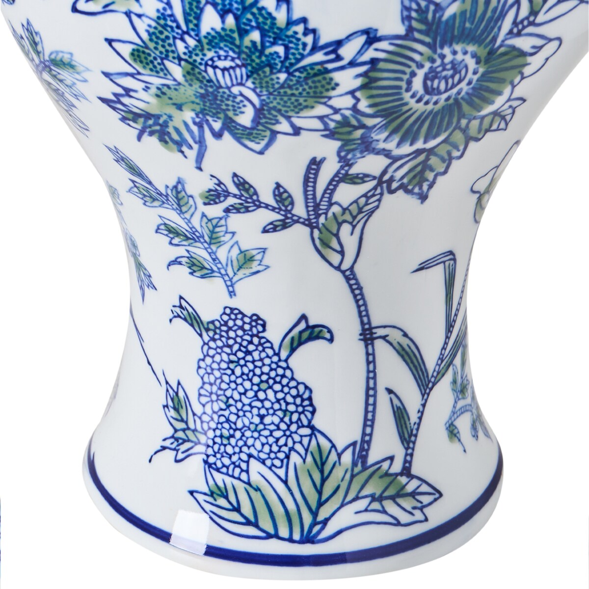 Wazon na kwiaty BERGA Porcelana 36 cm Biały/ niebieski