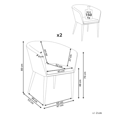 Zestaw 2 krzeseł ogrodowych CURGOS Beżowy