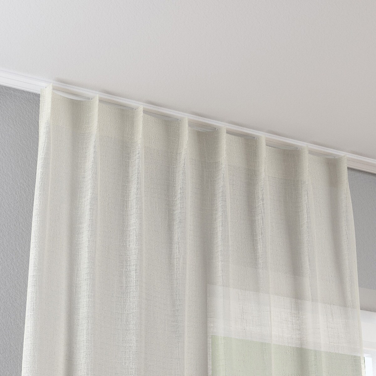 Zasłona na haczykach flex pojedynczych 130x260 ecru