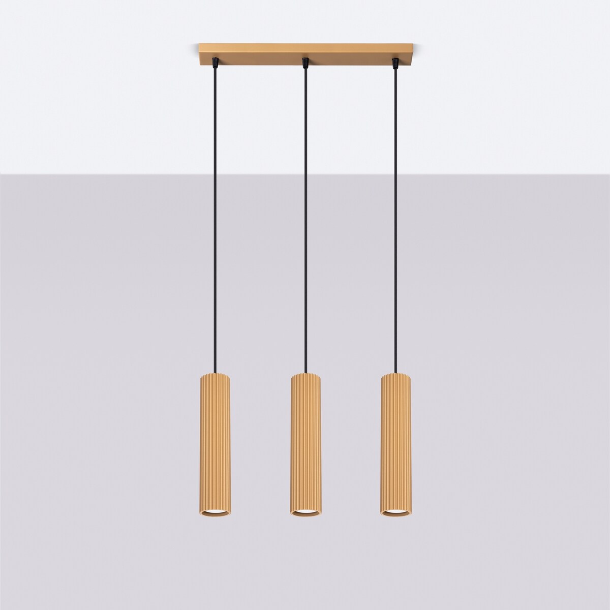 Lampa wisząca KARBON 3L złoty