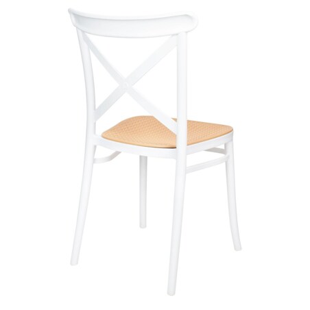 Krzesło COUNTRY KH010100247 ze skrzyżowanym opraciem białe