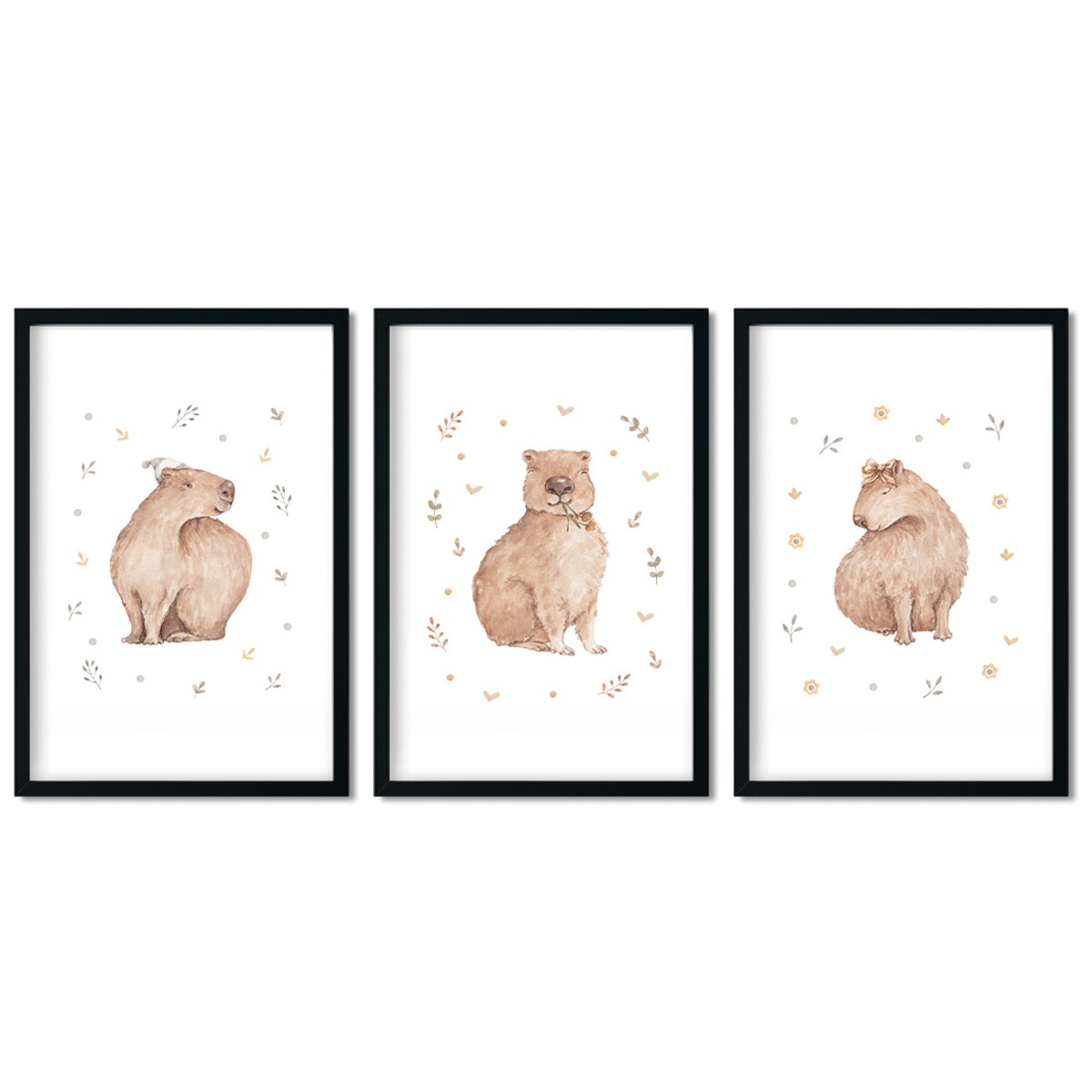 3 x plakat dla dzieci | zestaw kapibara 50x70