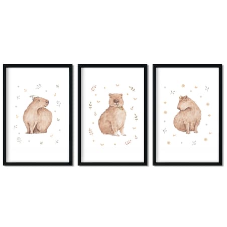 3 x plakat dla dzieci | zestaw kapibara 50x70