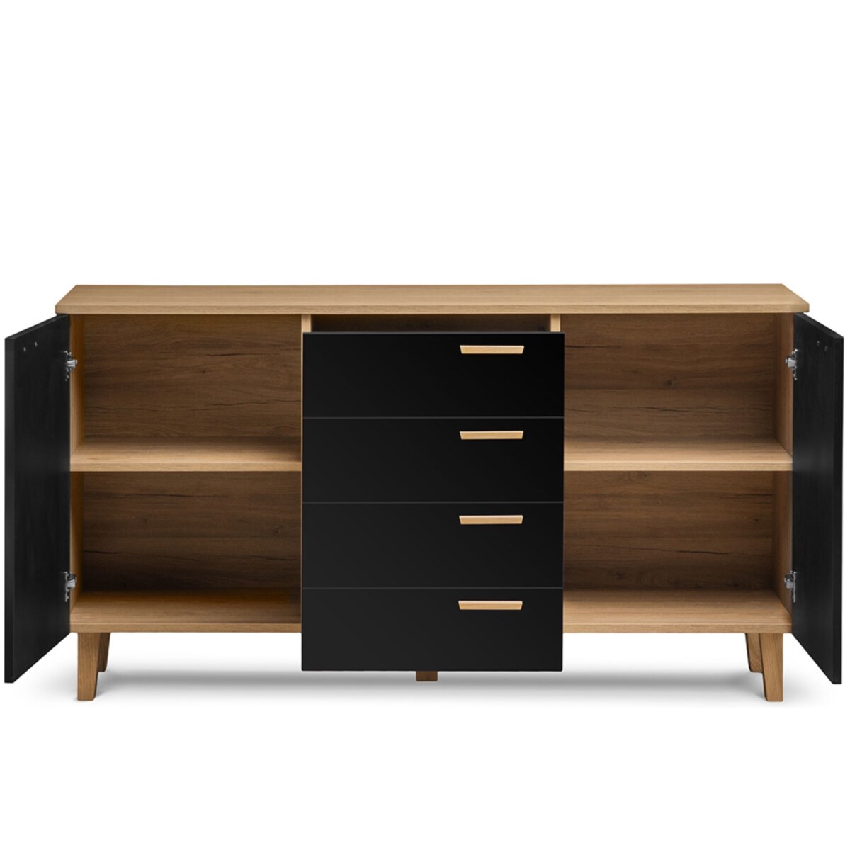 KONSIMO FRISK Skandynawska komoda z szufladami w kolorze czarnym