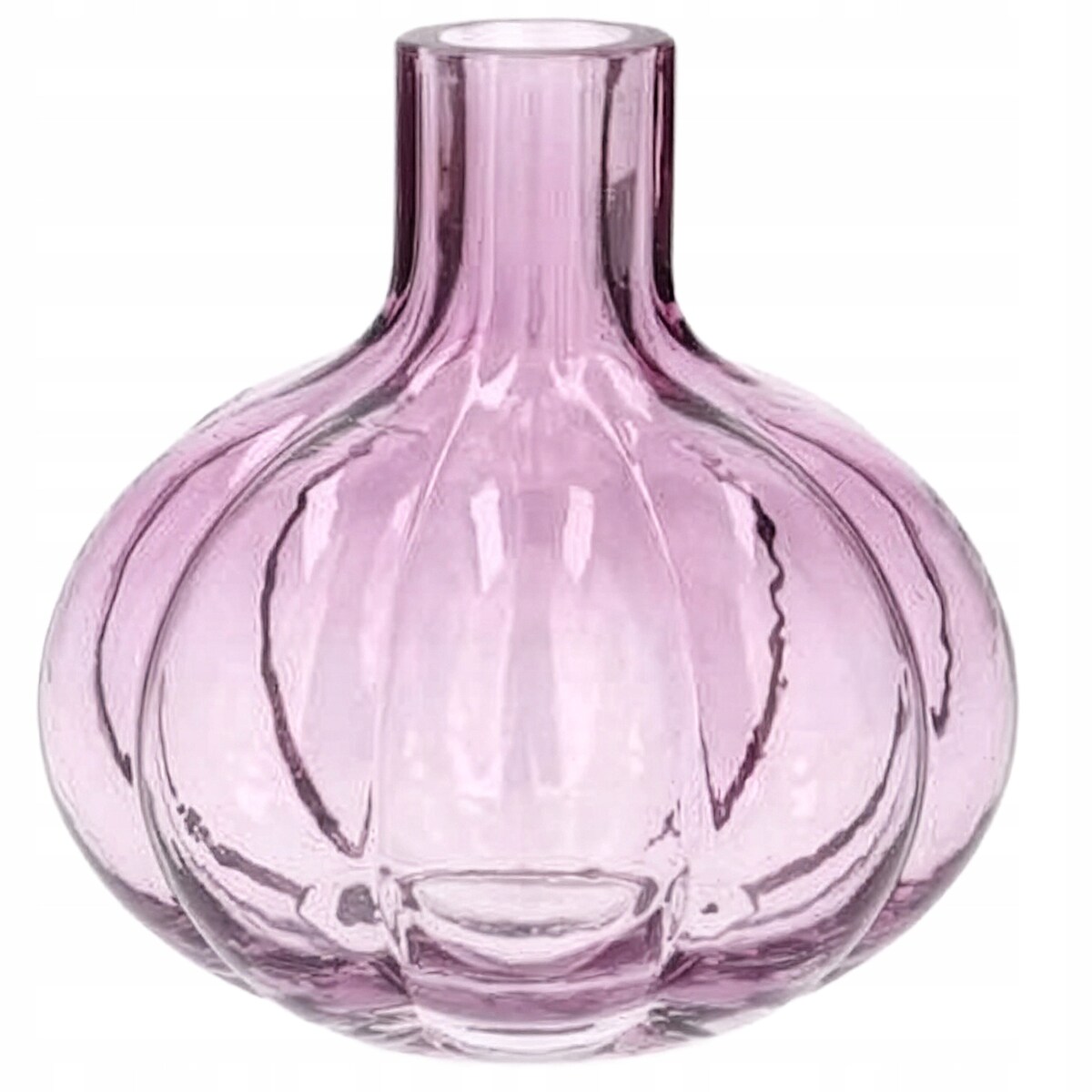 WAZON NA JEDEN KWIAT RÓŻE KWIATY MAŁY 15cm SZKLANY RÓŻOWY BOHO RETRO