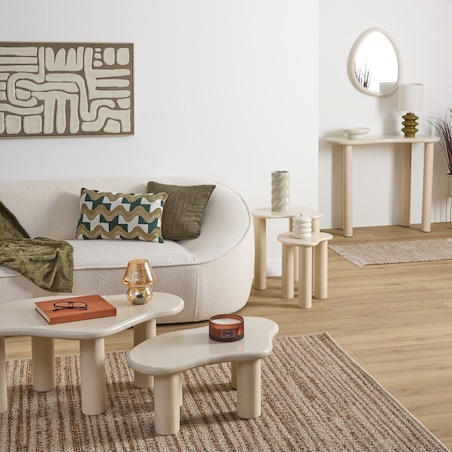 Stolik kawowy 2 szt. 50,5x45x45 cm i 40,5x35x35 cm EBIRE beżowe