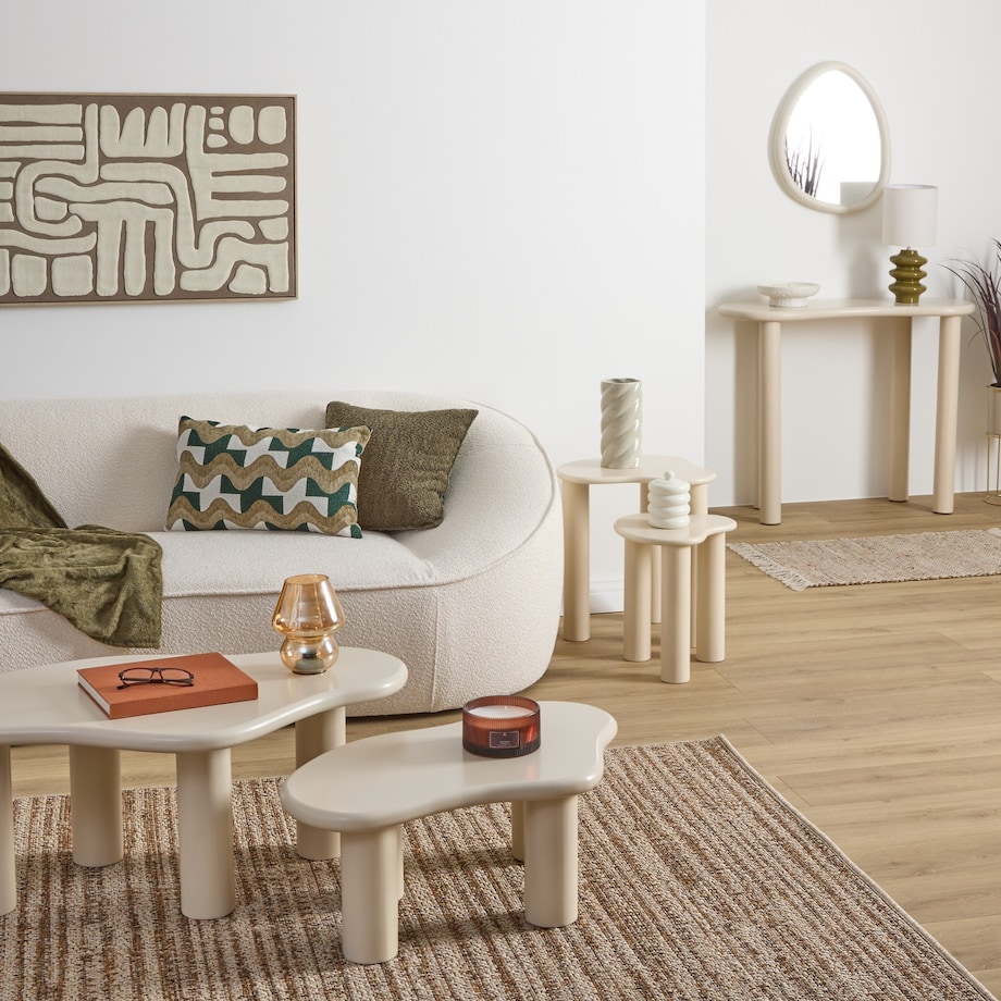 Stolik kawowy 2 szt. 50,5x45x45 cm i 40,5x35x35 cm EBIRE beżowe