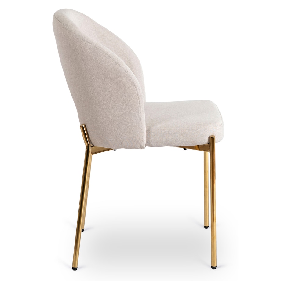 Krzesło Glamour Złote Nogi Do Jadalni Salonu Toaletki Kremowe BROS