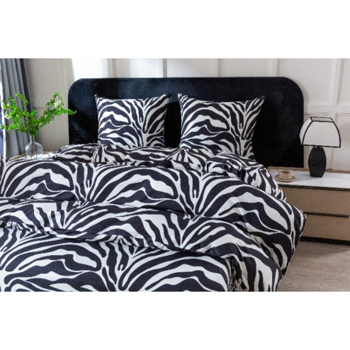 Pościel 160X200 + 2 Poszewki 70X80 Komplet Pościeli Zebra