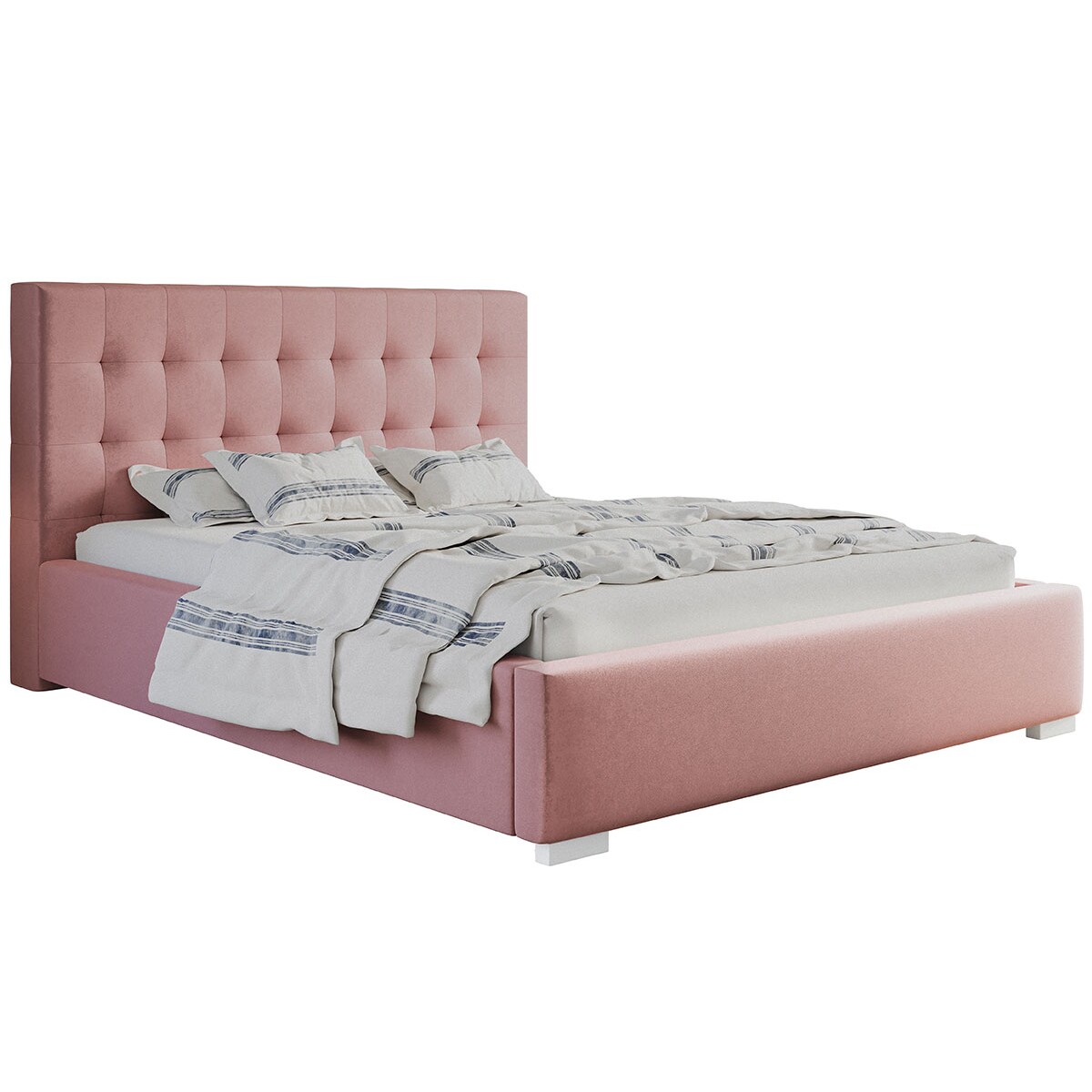 Łóżko do sypialni 200x200 BEN 2- różowe