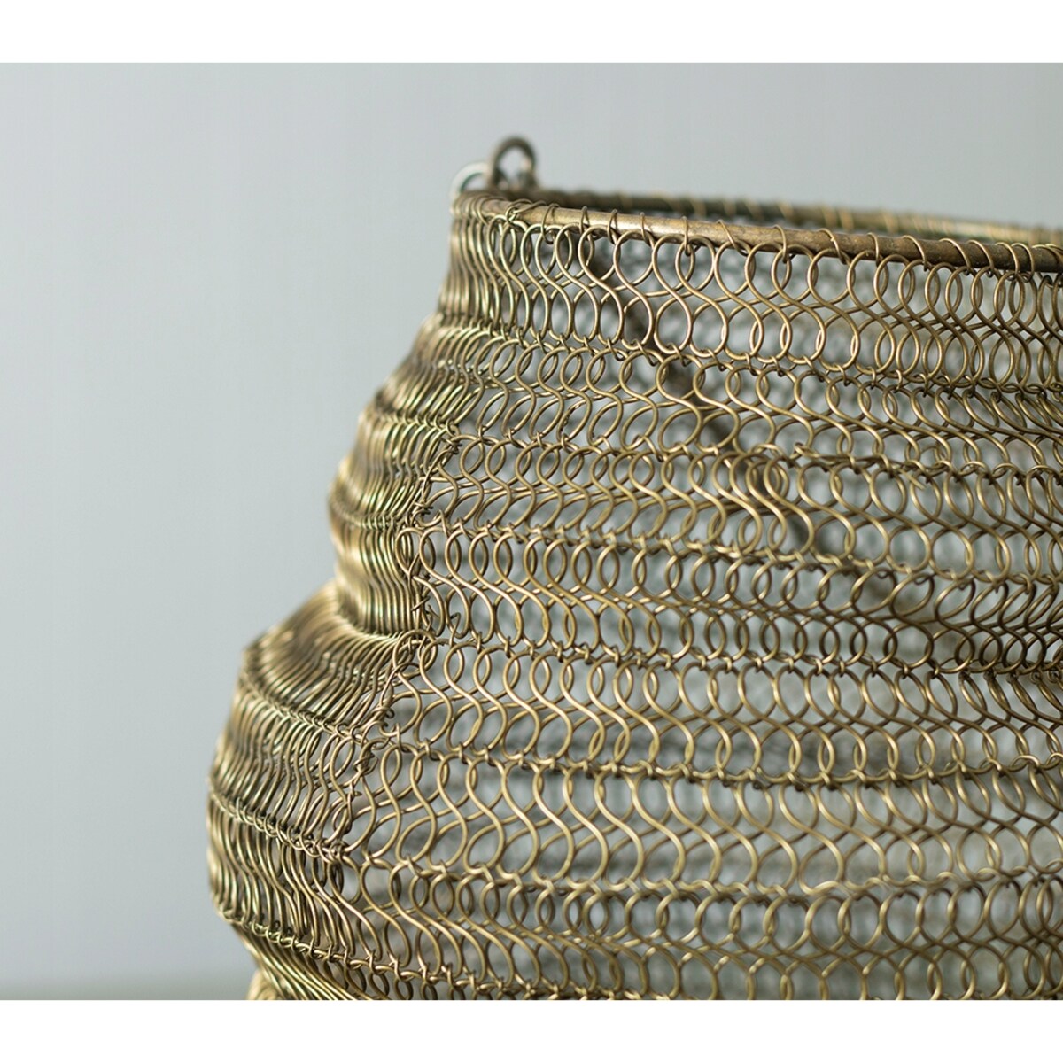 LAMPION STYL LOFT metalowy złoty wys. 23cm