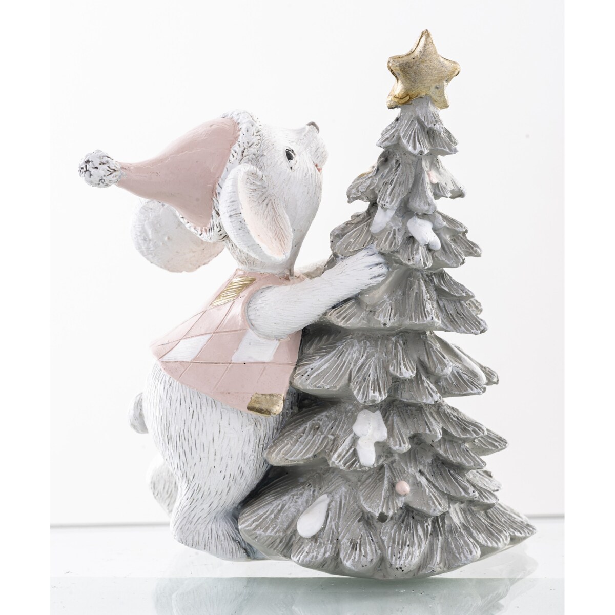 Figurka MYSZKA z choinką 11x9x16 cm EGER