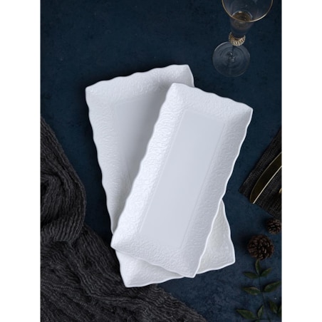 VILLA ITALIA Półmisek prostokątny porcelanowy 35 cm x 17 cm GLORIETTA Style