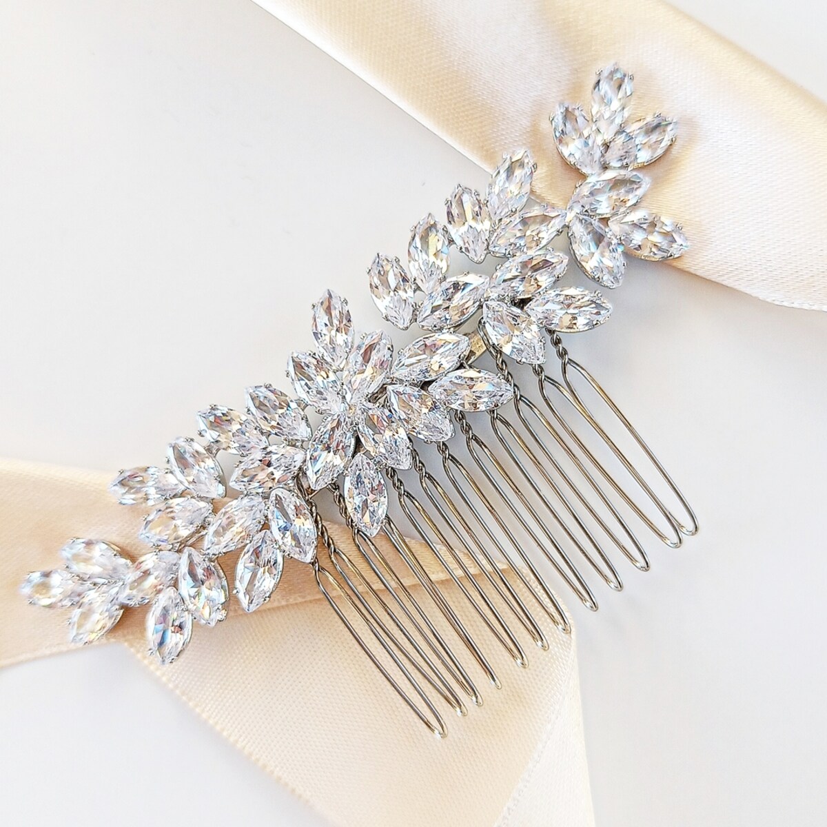 Grzebyk do włosów w stylu GLAM ślub wesele bardzo BŁYSZCZĄCY boczne upięcie
