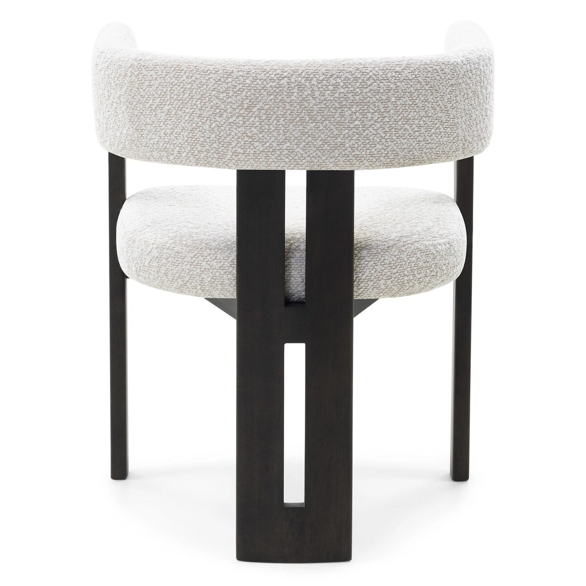 Krzesło do jadalni jasnobeżowe/czarne, bouclé Aya