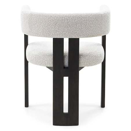Krzesło do jadalni jasnobeżowe/czarne, bouclé Aya