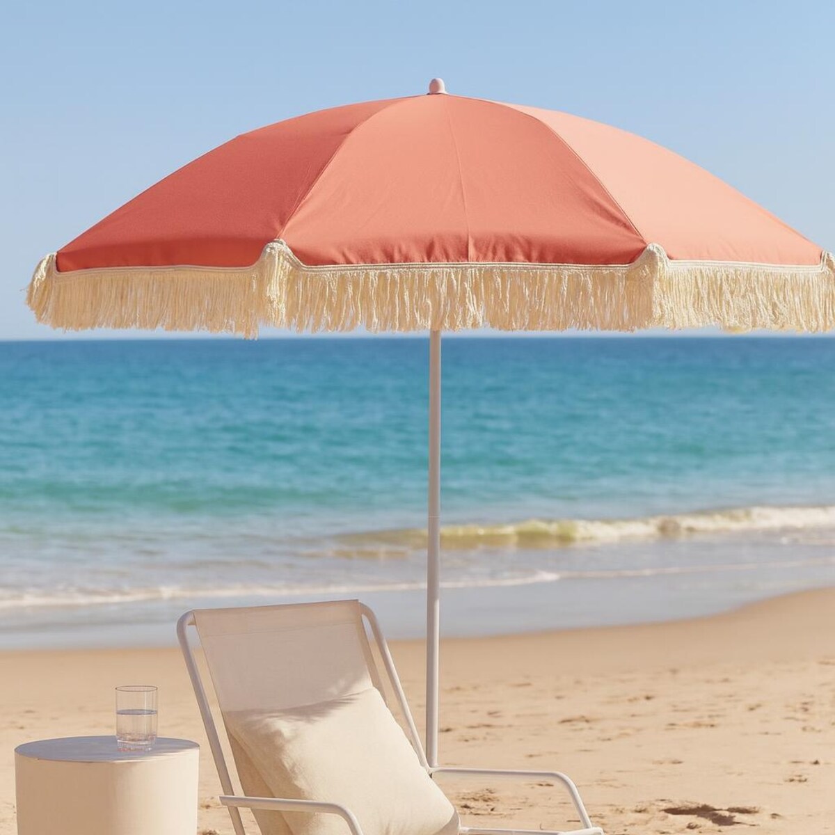 Parasol plażowy BENOR, Ø 155 cm, różowy