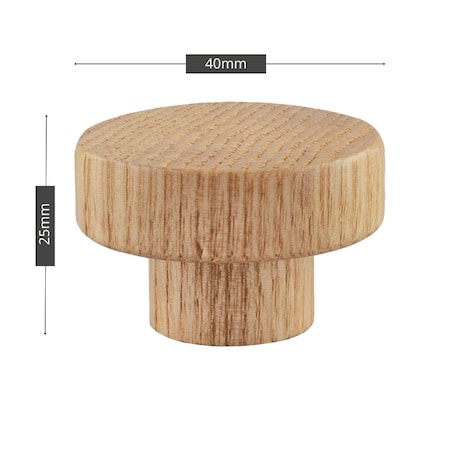 Gałka meblowa drewniana uchwyt do mebli szafek szuflad okrągły dąb