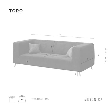Sofa 3-osobowa Toro - jasnobeżowa