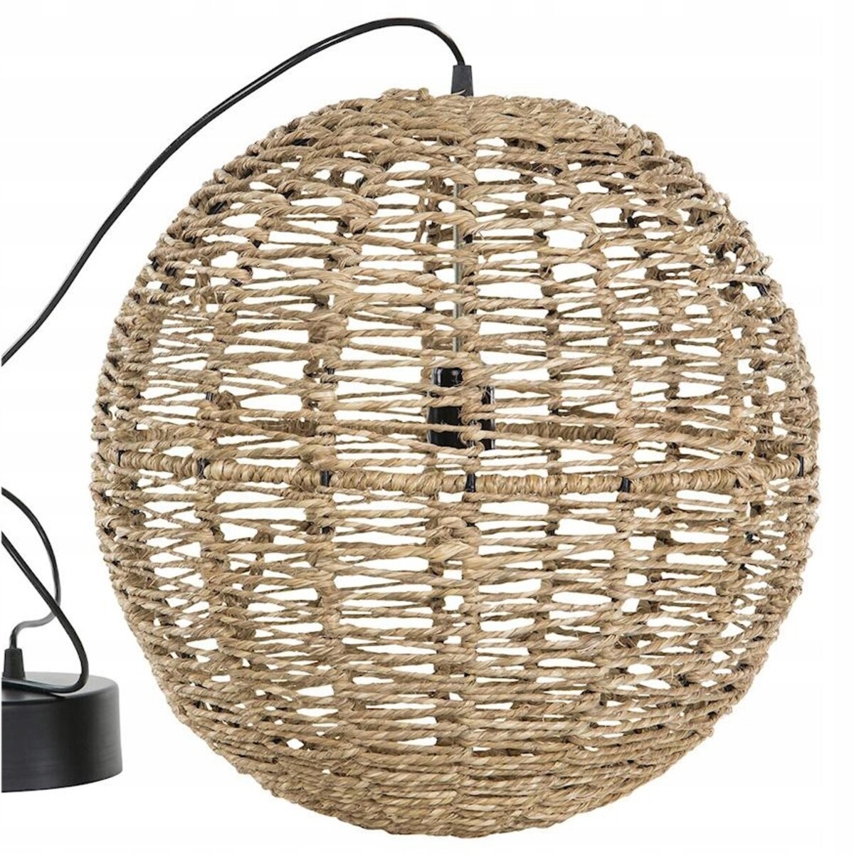 LAMPA SUFITOWA WISZĄCA NAD STÓŁ BOHO JUTOWA NATURALNA KULA DO SALONU 40cm
